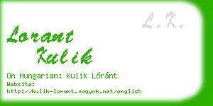 lorant kulik business card